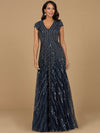 Formal Dresses Long Formal Beaded A Line Evening Ddress Navy