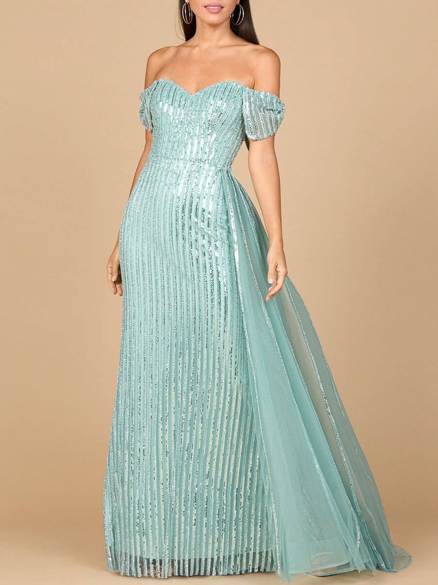 Prom Dresses Fitted Long Formal Beaded Evening Dress Dark Sage