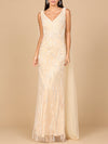 Formal Dresses Long Formal Cape Fitted Evening Dress Champagne