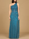 Formal Dresses Formal Long Fitted Evening Beaded Dress Dark Blue