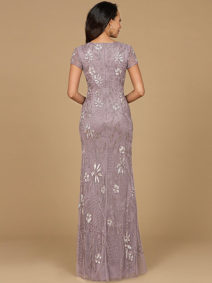 Formal Dresses Long Formal Floral Beaded Evening Dress Amethyst
