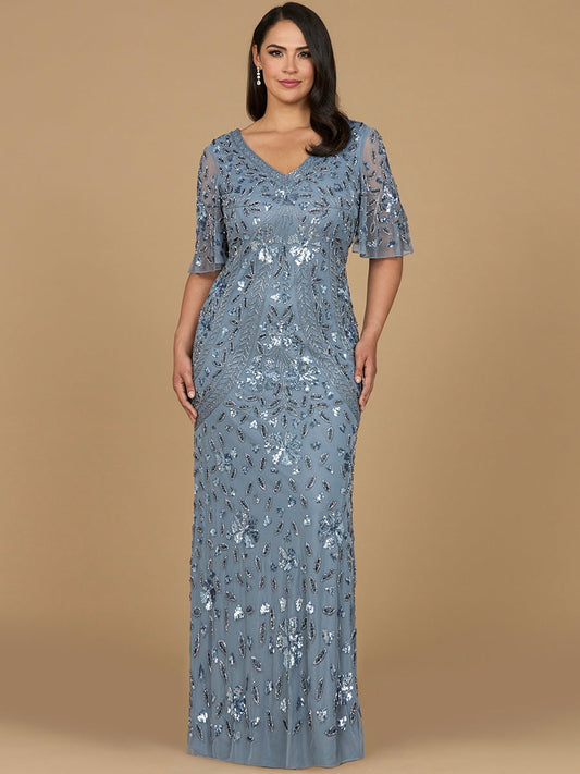 Formal Dresses Long Formal Beaded Sequin Evening Dress Dusty Periwinkle