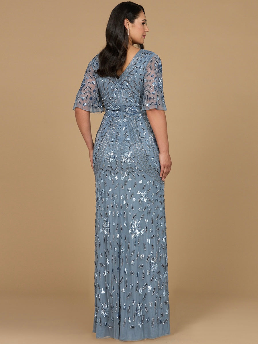 Formal Dresses Long Formal Beaded Sequin Evening Dress Dusty Periwinkle