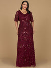 Formal Dresses Long Formal Beaded Sequin Evening Dress Wine