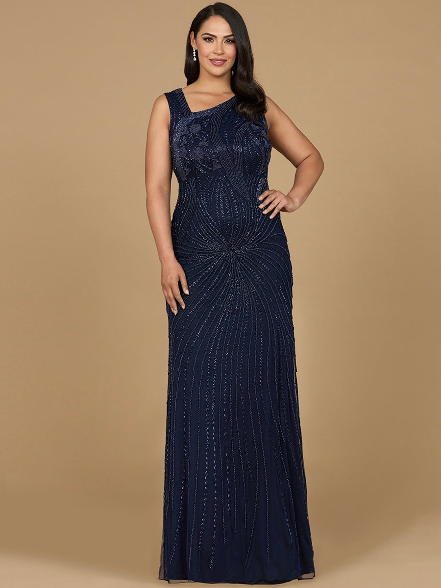 Formal Dresses Formal Long Beaded Evening Dress Navy
