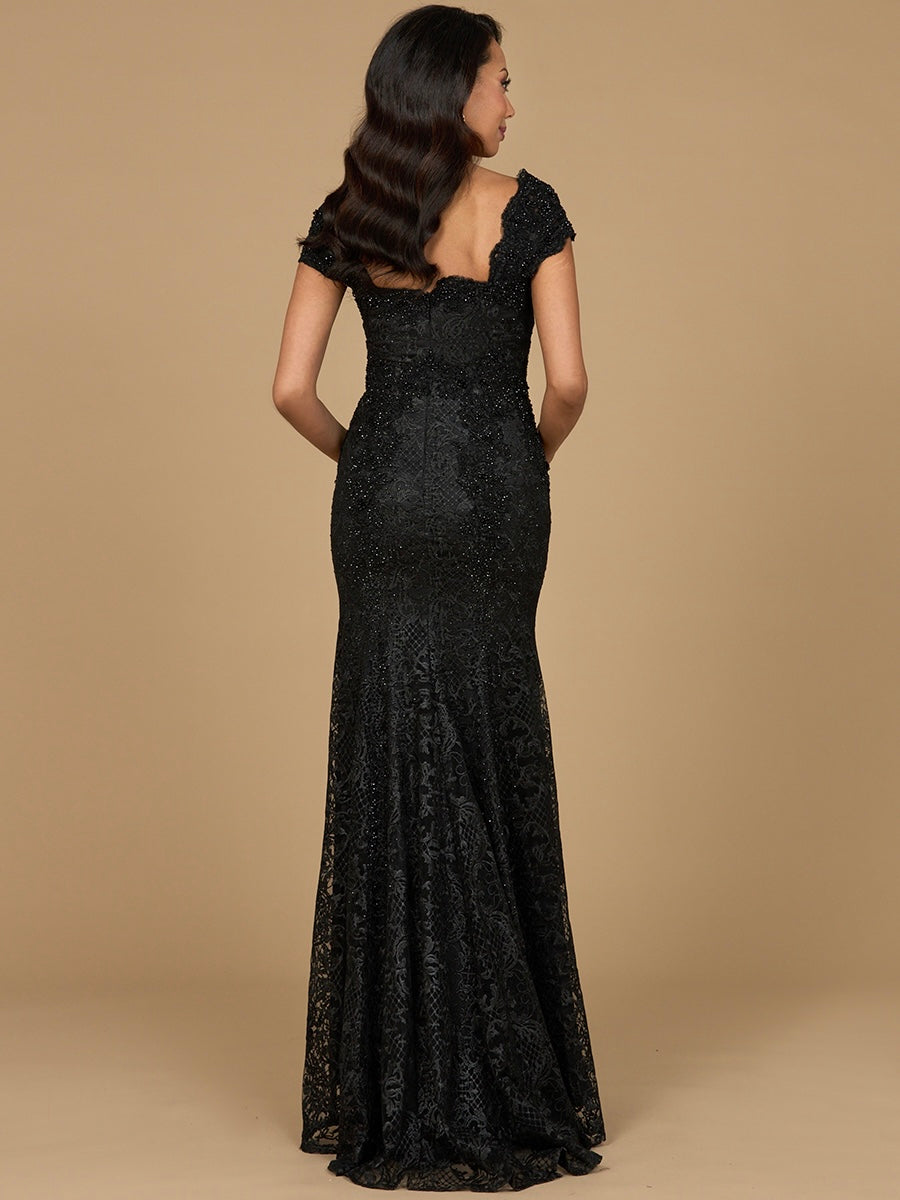 Formal Dresses Fitted Lace Long Formal Mermaid Dress Black