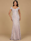 Formal Dresses Fitted Lace Long Formal Mermaid Dress Dusty Purple