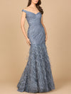 Formal Dresses Long Mermaid Formal Beaded Lace Prom Dress Slate