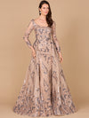 Formal Dresses Long Sleeve Formal Overskirt Evening Dress Tan