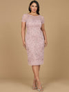 Cocktail Dresses Short Cocktail Beaded Midi Length Dress Dusty Rose