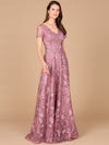 Formal Dresses A Line Floral Lace Long Formal Evening Dress Mauve