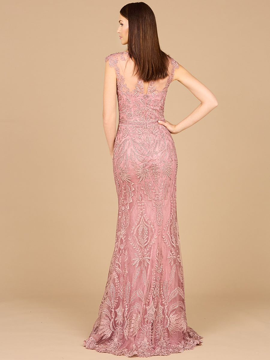 Formal Dresses Long Formal Detachable Sleeve Evening Dress Rose