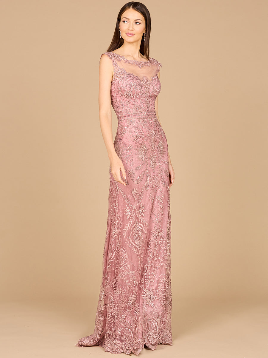 Formal Dresses Long Formal Detachable Sleeve Evening Dress Rose