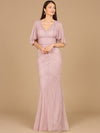 Formal Dresses Long Formal Cape Sleeve Mermaid Evening Dress Blush