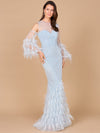 Formal Dresses Long Mermaid Formal Feather Evening Dress Sky