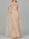 Mother of the Bride Dresses Long Beaded Mother of the Bride Dress Nude