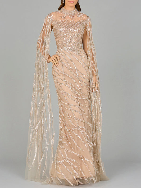 Mother of the Bride Dresses Long Beaded Mother of the Bride Dress Nude