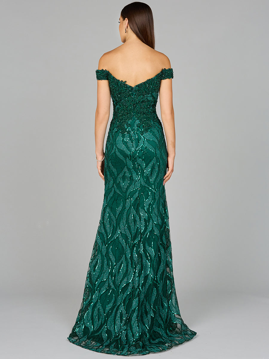 Prom Dresses Long Mermaid Formal Lace Applique Prom Dress Green