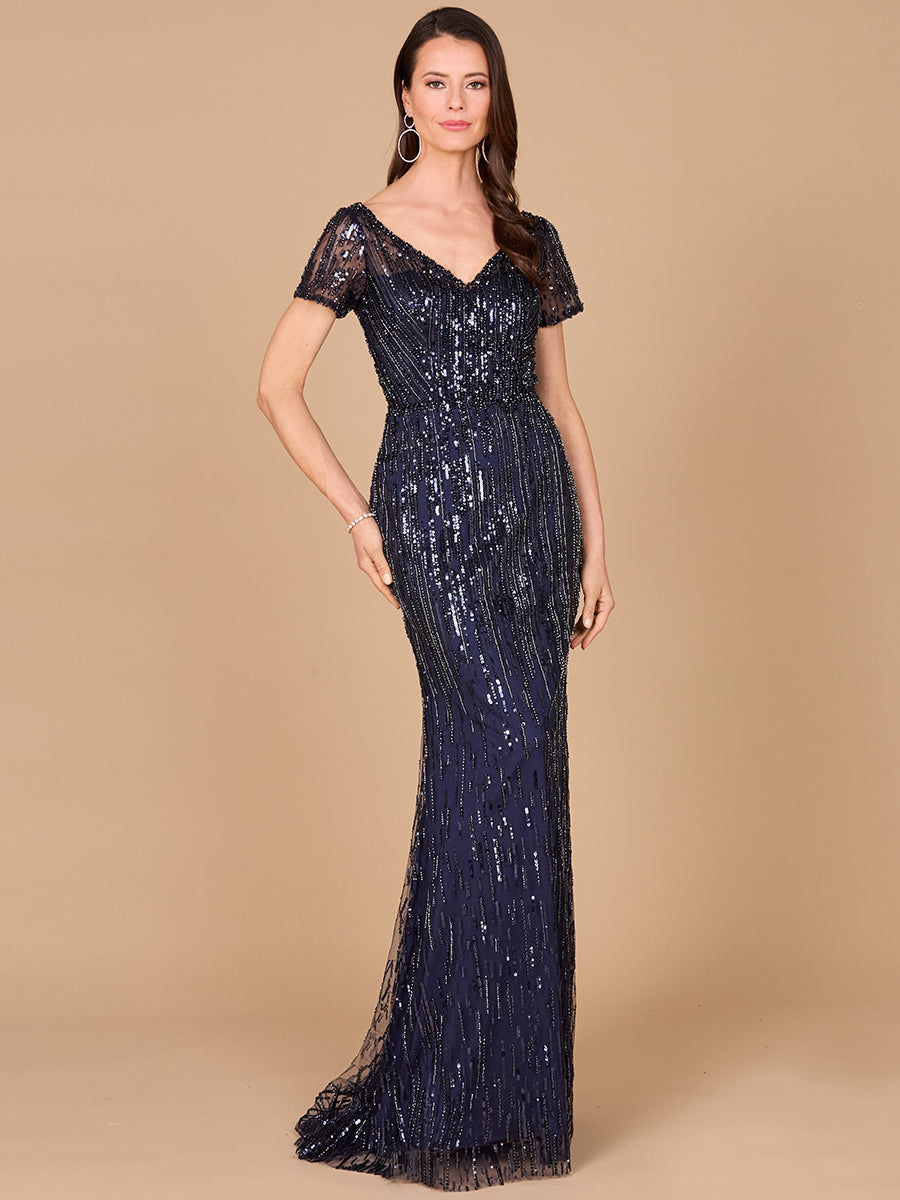 Mother of the Bride Dresses Long Mother of the Bride Beaded Formal Dress Navy