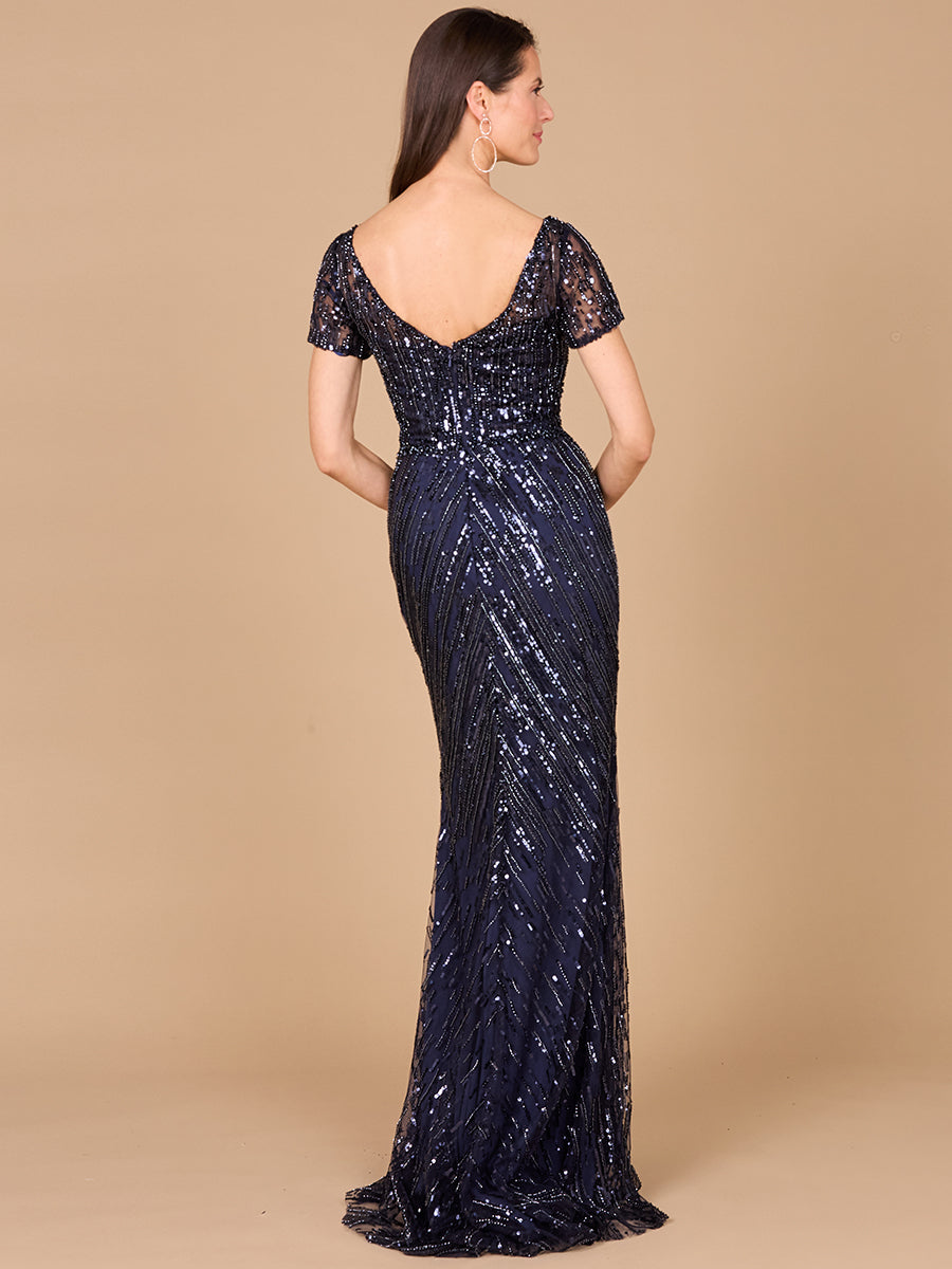 Mother of the Bride Dresses Long Mother of the Bride Beaded Formal Dress Navy