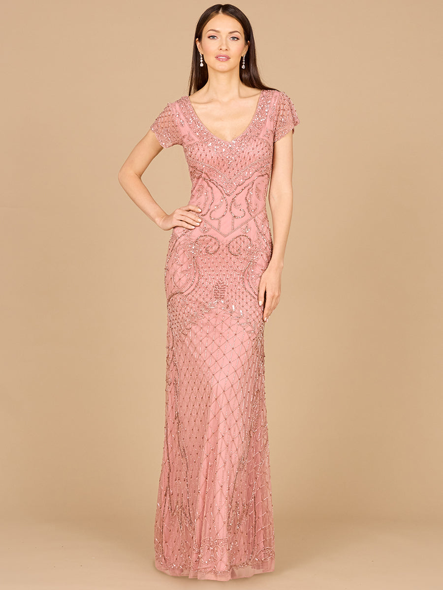 Formal Dresses Long Formal Beaded Evening Dress Rose