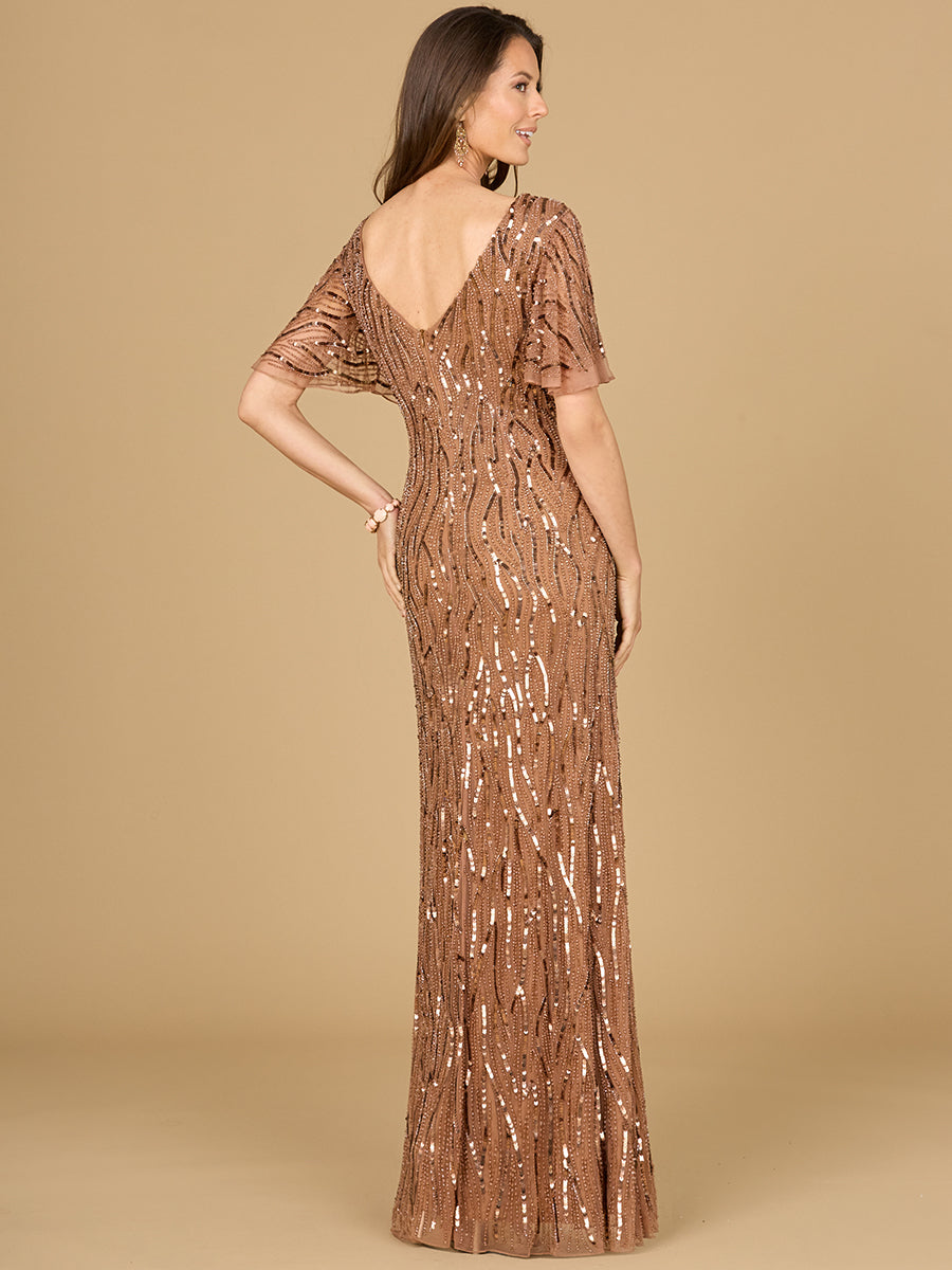 Formal Dresses Sequin Long Formal Evening Dress Mocha