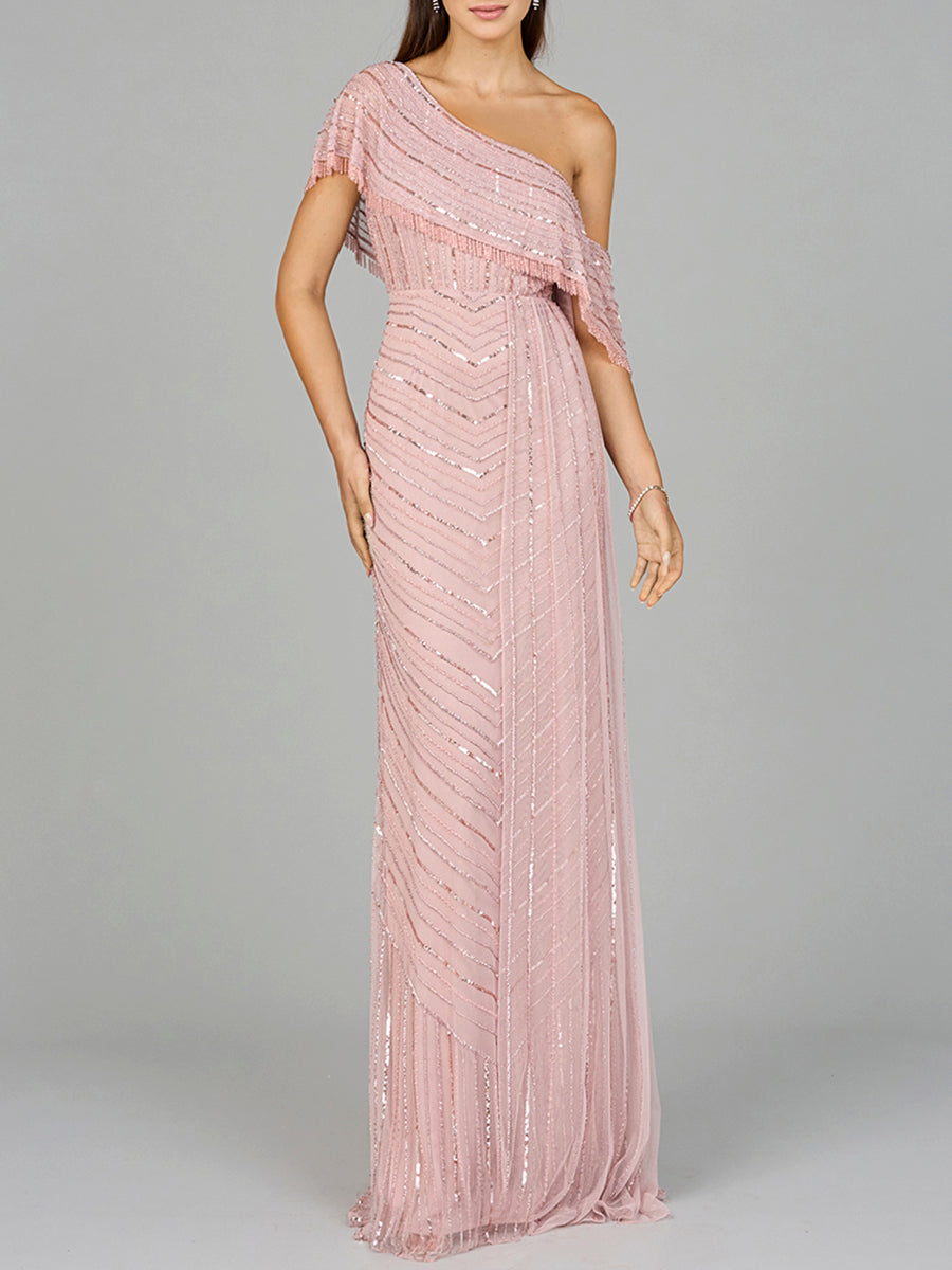 Prom  Dresses Prom Long Formal Evening Beaded Dress Dusty Rose