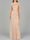 Formal Dresses Long Formal Cape Beaded Evening Dress Nude