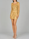Cocktail Dresses Beaded Short Mini Cocktail Dress Gold