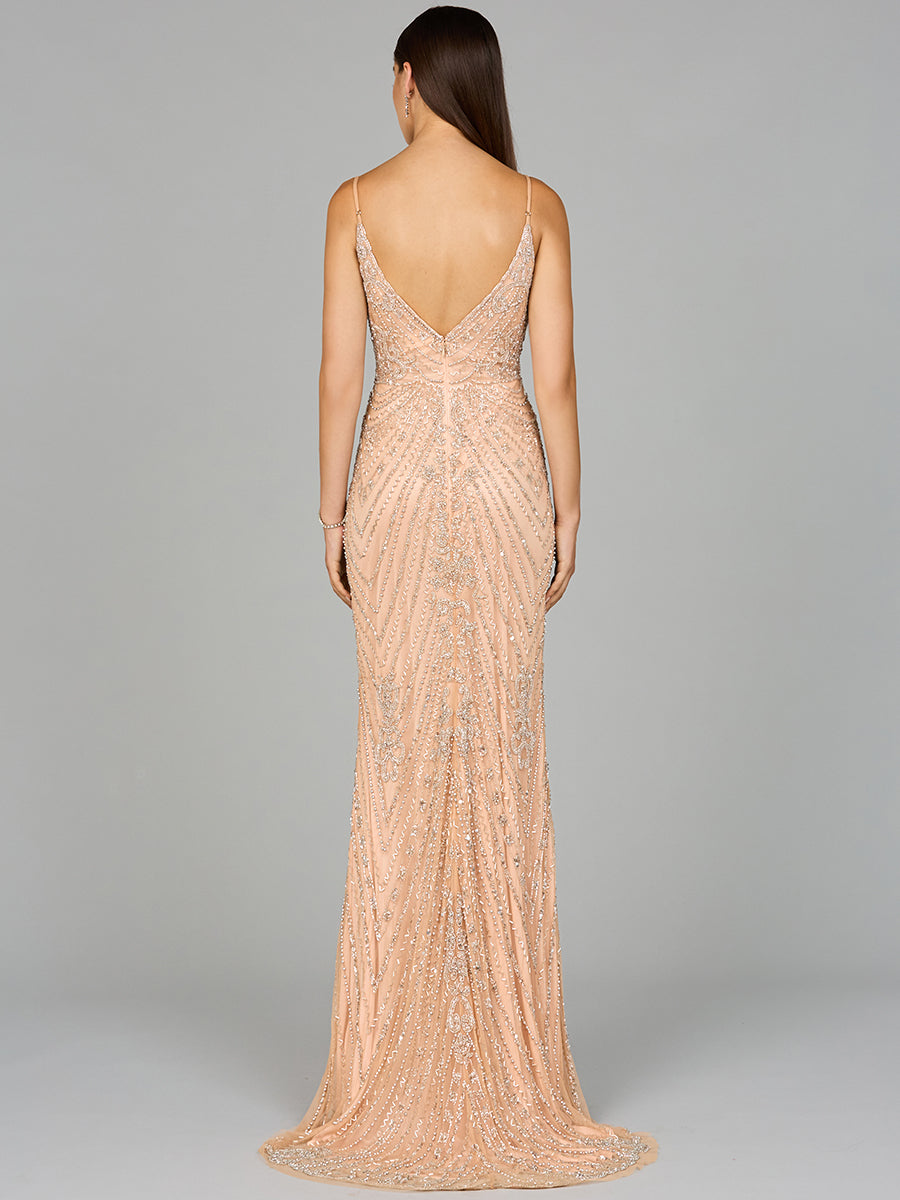 Prom Dresses Prom Long Beaded Formal Evening Dress Blush/Silver