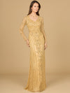 Formal Dresses Long Sleeve Sequin Formal Evening Dress Gold