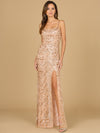 Prom Dresses Beaded Long Formal Slit Prom Dress Blush
