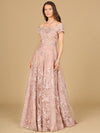 Formal Dresses A Line Long Formal Lace Applique Evening Dress Blush