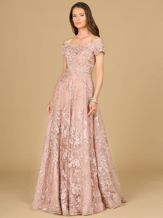 Formal Dresses A Line Long Formal Lace Applique Evening Dress Blush