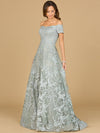 Formal Dresses A Line Long Formal Lace Applique Evening Dress Silve/Sage