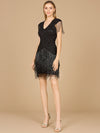 Cocktail Dresses Fringe Short Cocktail Fitted Dress Black