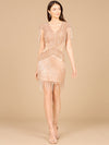 Cocktail Dresses Fringe Short Cocktail Fitted Dress Rose Gold