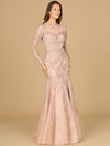 Formal Dresses Mermaid Lace Applique Long Formal Evening Dress Mauve