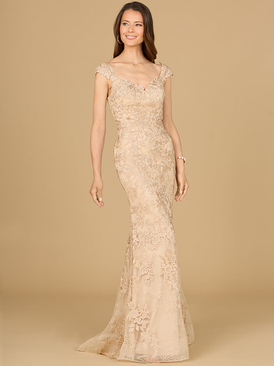 Formal Dresses Long Mermaid Formal Lace Evening Dress Champagne