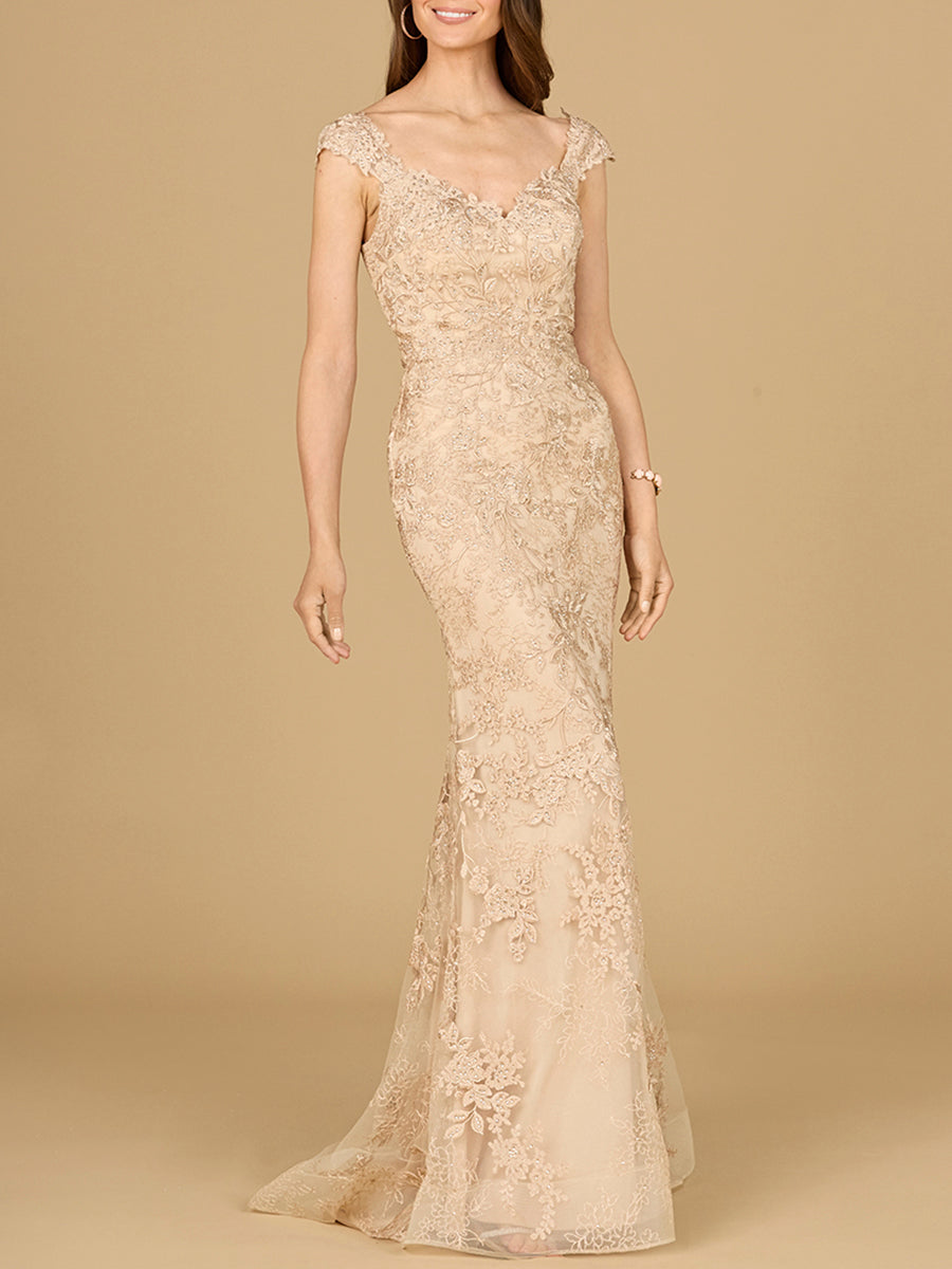 Formal Dresses Long Mermaid Formal Lace Evening Dress Champagne