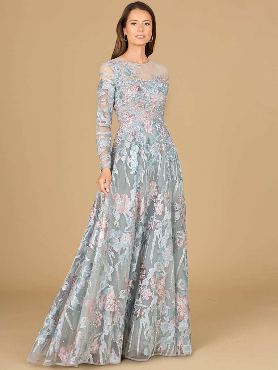 Mother of the Bride Dresses Long A Line Mother of the Bride Beaded Dress Slate/Multi