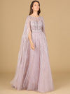 Formal Dresses A Line Long Formal Cape Sleeve Evening Dress Orchid