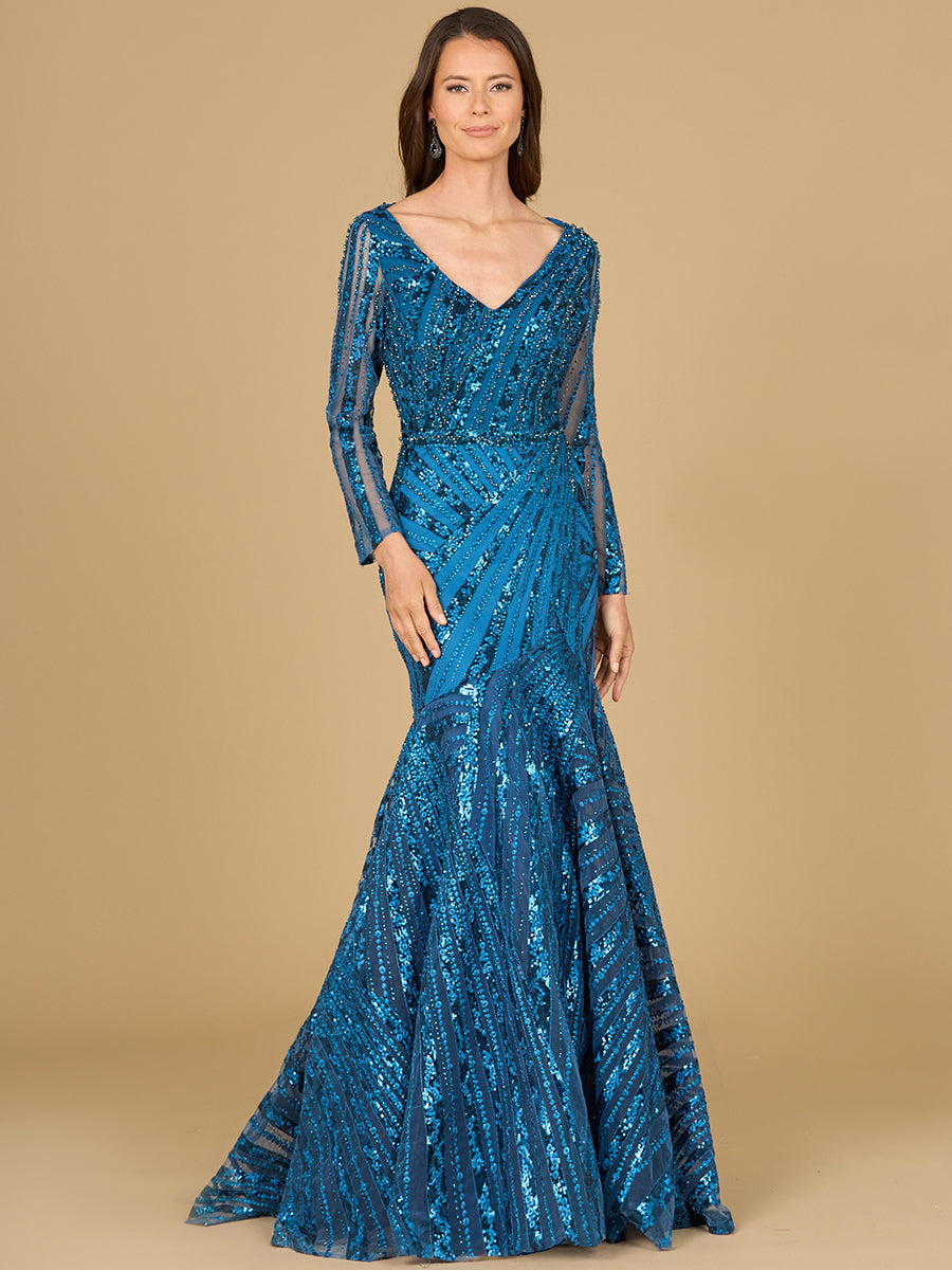 Formal Dresses Long Sleeve Formal Mermaid Evening Dress Teal