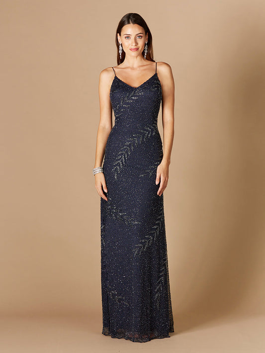 Prom Dresses Beaded Long Formal Evening Prom Dress Navy