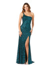 Formal Dresses Long Prom A Line Beaded Slit Formal Evening Dress Teal
