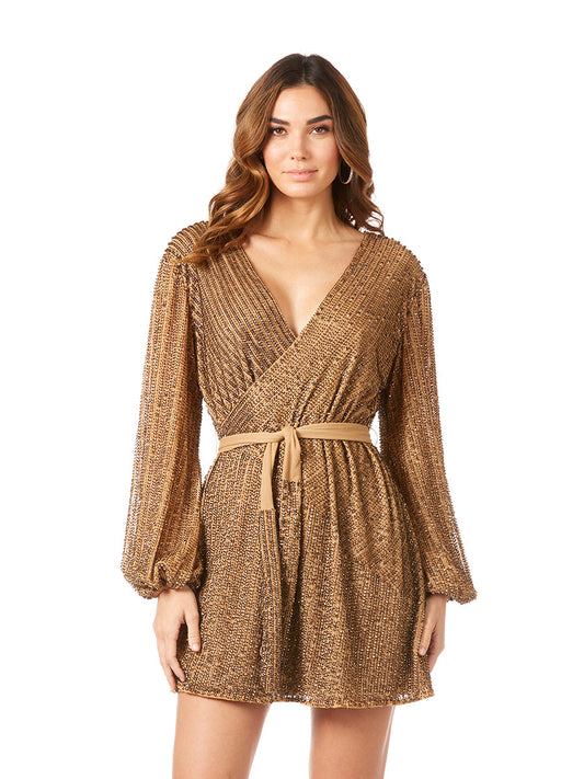 Cocktail Dresses Short A Line Beaded Cocktail Dress Almond