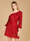 Cocktail Dresses Short Cocktail Beaded Mini Dress Red
