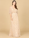 Mother of the Bride Dresses Long Formal Beaded Modest Mother of the Bride Dress Champagne