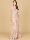Formal Dresses Long Ball Gown Pattern Lace Evening Dress Blush