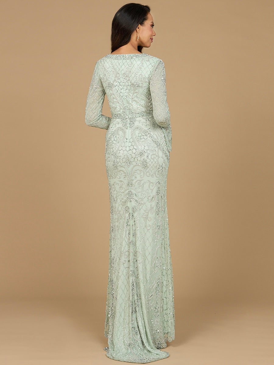 Mother of the Bride Dresses Long Mother of the Bride Beaded Formal Pattern Dress Mint/Silver